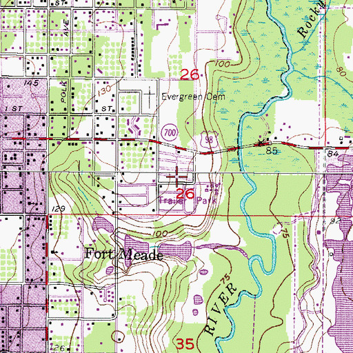 Topographic Map of Valencia Mobile Home Park, FL