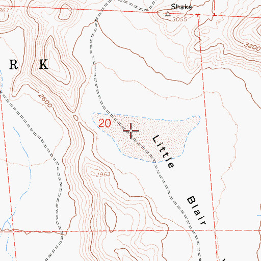 Topographic Map of Little Blair Valley, CA