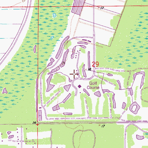 Topographic Map of Dunes at Sandridge Golf Club, FL