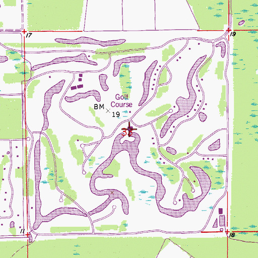 Topographic Map of Eagle Creek Country Club, FL