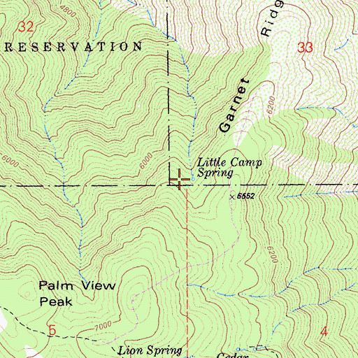 Topographic Map of Little Camp Spring, CA