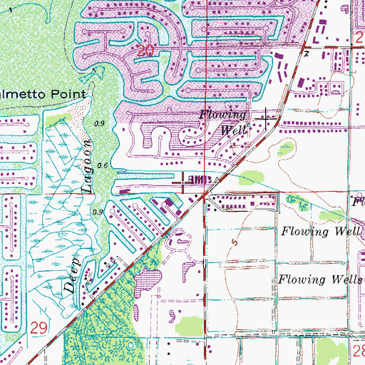 Topographic Map of Deep Lagoon Boat Club Marina, FL