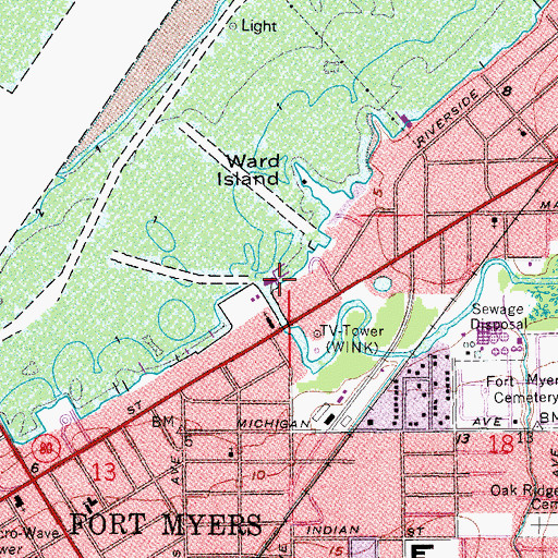 Topographic Map of Mainsail Marina, FL