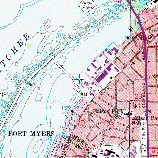 Topographic Map of Royal Palm Yacht Club Marina, FL