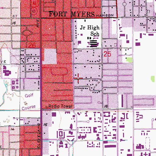 Topographic Map of Davis Trailer Park, FL