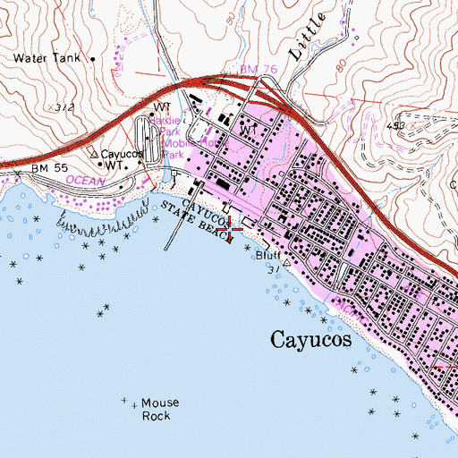 Topographic Map of Little Cayucos Creek, CA