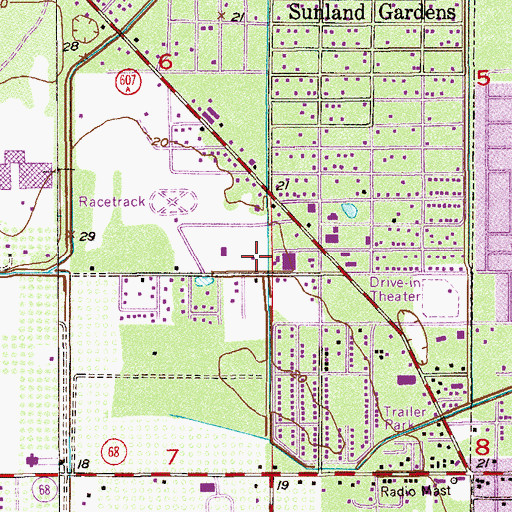 Topographic Map of WJNX - AM (Fort Pierce), FL