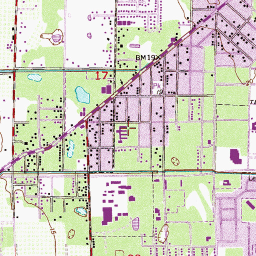 Topographic Map of Fairlawn Baptist Church, FL