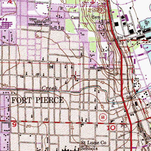Topographic Map of First Bethel Baptist Church, FL