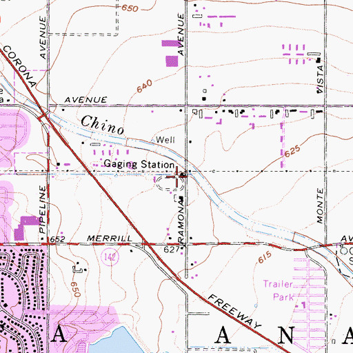 Topographic Map of Little Chino Creek, CA