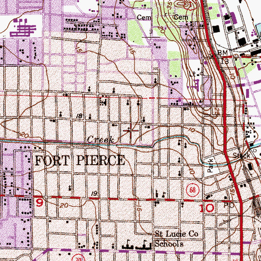 Topographic Map of First Holiness Church of the Living God, FL