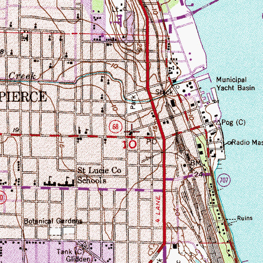 Topographic Map of First United Methodist Church of Fort Pierce, FL