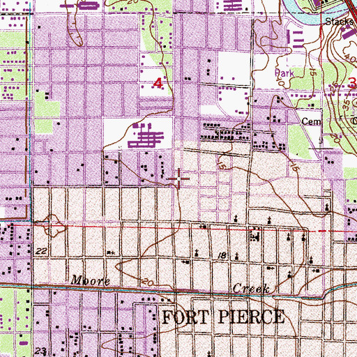 Topographic Map of Fort Pierce Church of God, FL