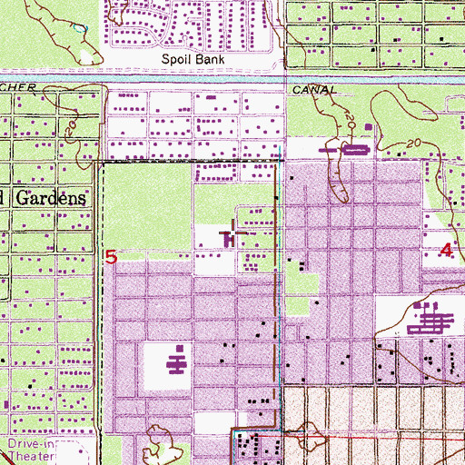 Topographic Map of House of God Church, FL