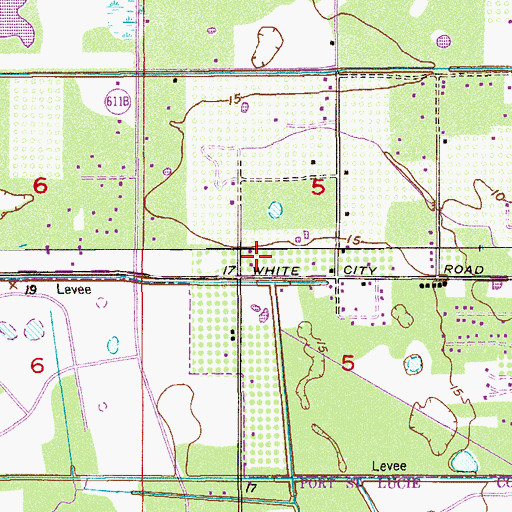 Topographic Map of Liberty Baptist Church, FL