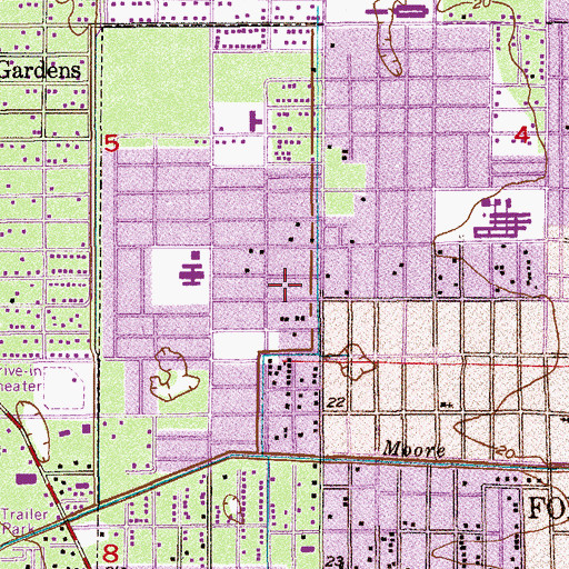 Topographic Map of Morning Star Missionary Baptist Church, FL