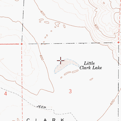 Topographic Map of Little Clark Lake, CA