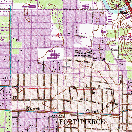Topographic Map of Saint Johns Missionary Baptist Church, FL