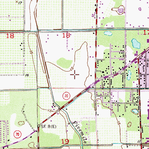 Topographic Map of Orange Blossom Mall, FL