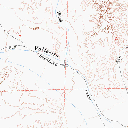 Topographic Map of Little Devil Wash, CA