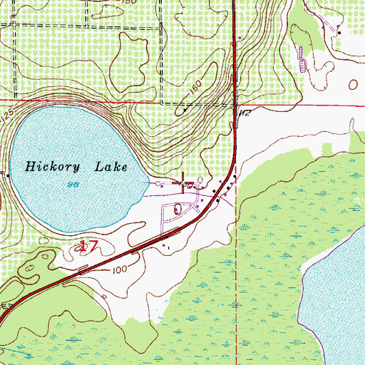 Topographic Map of Hickory Lake Estates Mobile Home Park, FL