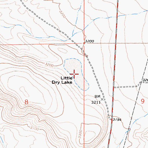 Topographic Map of Little Dry Lake, CA