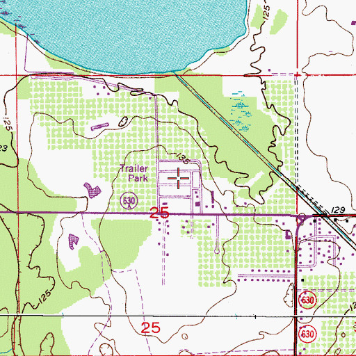 Topographic Map of Whidden Mobile Home Park, FL