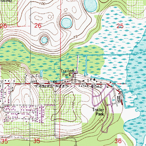 Topographic Map of Fishermans Wharf Mobile Home Park, FL