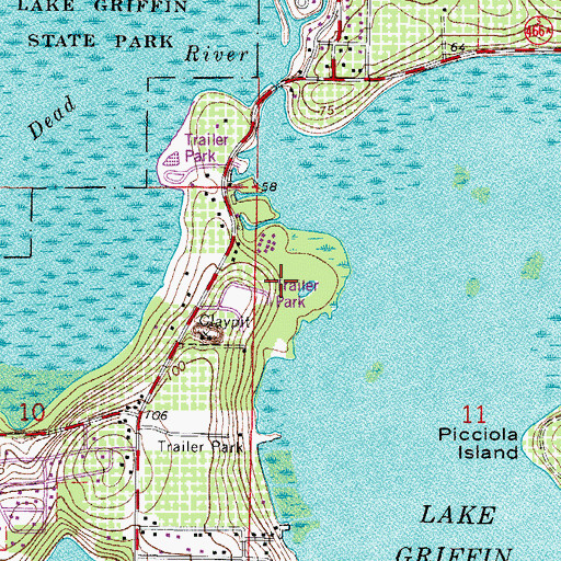 Topographic Map of Harbor Oaks Mobile Home Park Community, FL