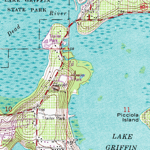 Topographic Map of Morgans Mobile Home Park, FL