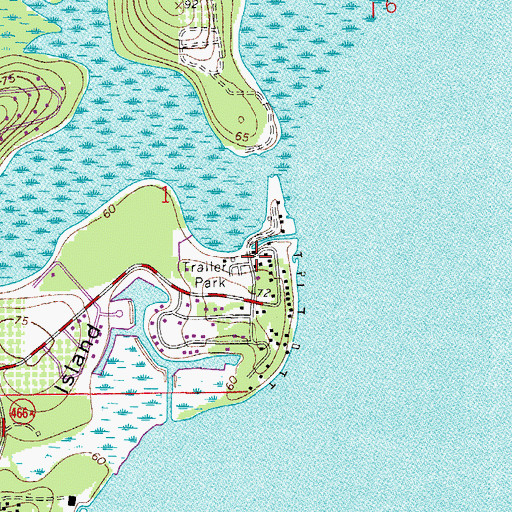 Topographic Map of Twin Palms Trailer Park, FL