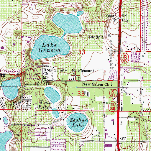 Topographic Map of Mount Pleasant African Methodist Episcopal Church, FL