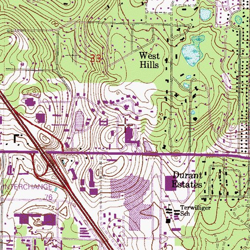 Topographic Map of North Florida Regional Medical Center Heliport, FL