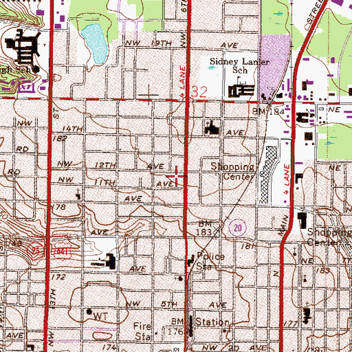 Topographic Map of Pride Community Center, FL