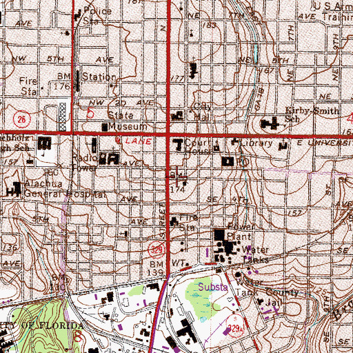 Topographic Map of Hippodrome State Theatre, FL