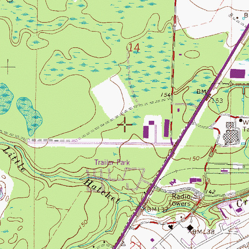 Topographic Map of Alachua County District Media Center, FL