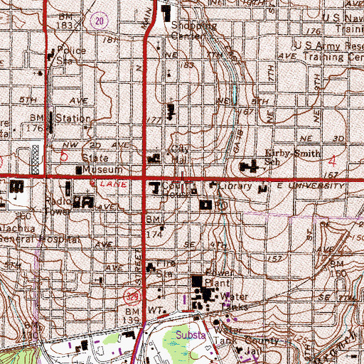 Topographic Map of Alachua County Law Library Murphree Law Library, FL