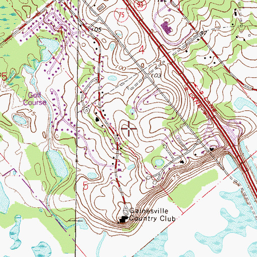 Topographic Map of Fontainebleau Park Golf Course, FL