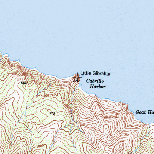 Topographic Map of Little Gibraltar, CA