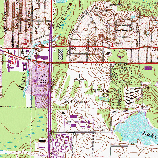 Topographic Map of Fountain Lakes Golf Course, FL