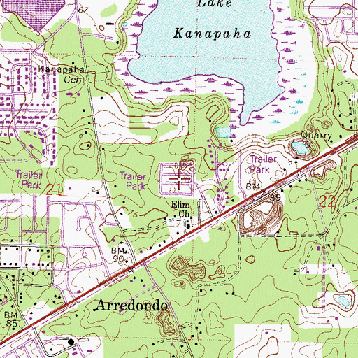 Topographic Map of Westgate Manor Mobile Home Park, FL