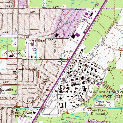 Topographic Map of Ideal Trailer Park, FL