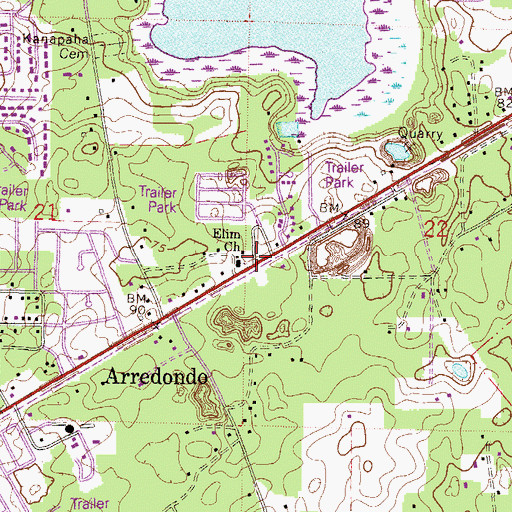 Topographic Map of Westgate Mobile Manor, FL