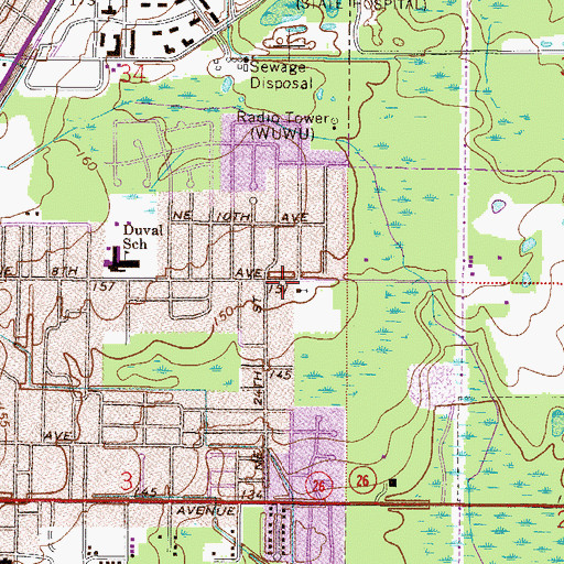 Topographic Map of Antioch Holiness Church, FL