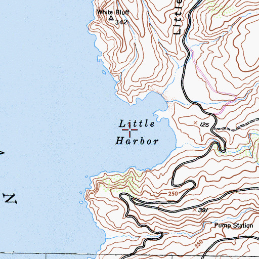 Topographic Map of Little Harbor, CA