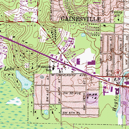 Topographic Map of Christ Community Church, FL