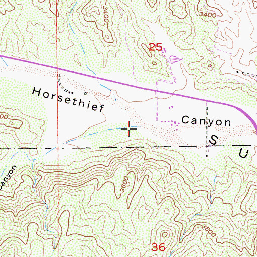 Topographic Map of Little Horsethief Canyon, CA