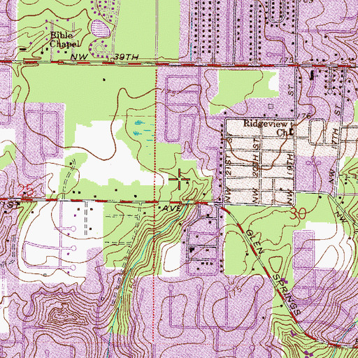 Topographic Map of Church of Christ Glen Springs Road, FL