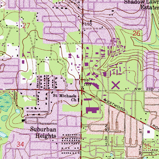 Topographic Map of Common Ground Church, FL