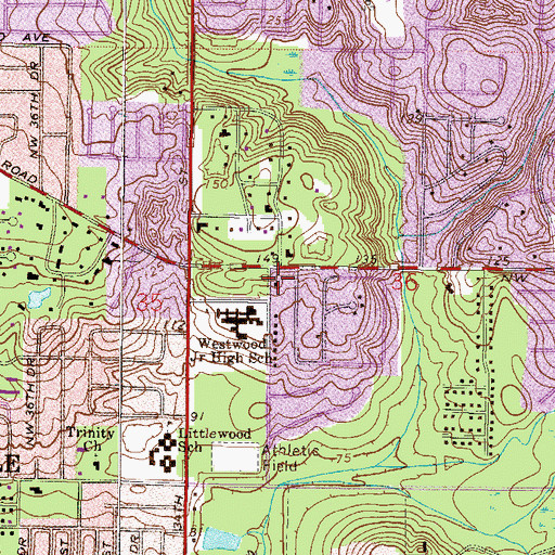 Topographic Map of Covenant Baptist Church, FL
